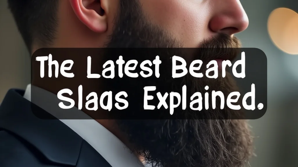 The image shows a stylish man with a well-groomed beard, illustrating beard slang from the article.